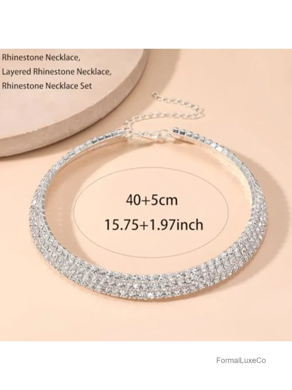 Cubic Zirconia Tennis Choker Necklace with Lobster Clasp